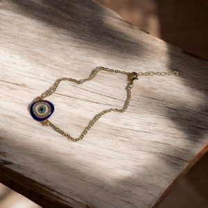Alternative view of Βραχιόλι με μεταλικό ματάκι μπλε