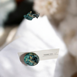 Καρφίτσα από υγρό γυαλί εφέ μάρμαρο