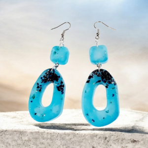 Alternative view of Σκουλαρίκια από υγρό γυαλί μπλε