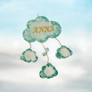 Συννεφάκι με όνομα της επιλογής σας από υγρό γυαλί (Όνομα στα σχόλια)