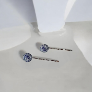 Τσιμπιδάκια για τα μαλλιά από υγρό γυαλί μπλε