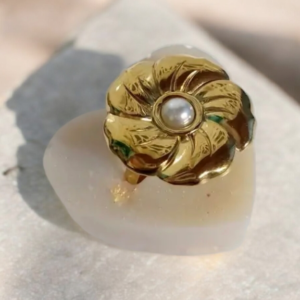 Μεταλλικό δαχτυλίδι με πέρλα