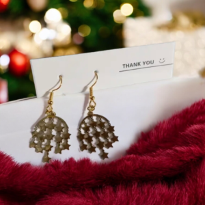 Κρεμαστά χριστουγεννιάτικα σκουλαρίκια από χρυσό