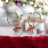 Σκουλαρίκια Κρεμαστά Χριστουγεννιάτικα με κρίκους, Φεγγαράκια