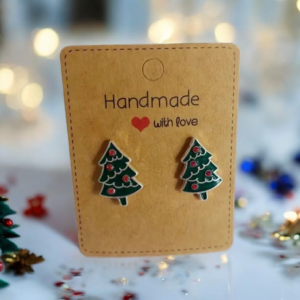 Σκουλαρίκια χριστουγεννιάτικα κουμπωτά, Δέντρο