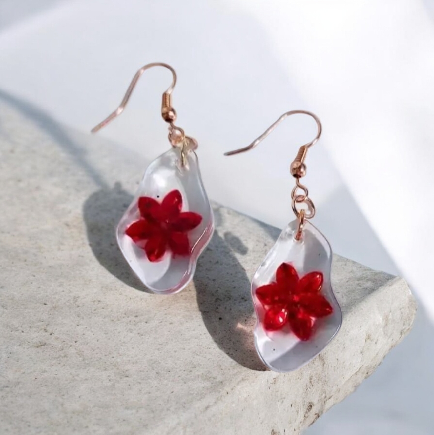 Χειροποίητα σκουλαρίκια από υγρό γυαλί - Image 3