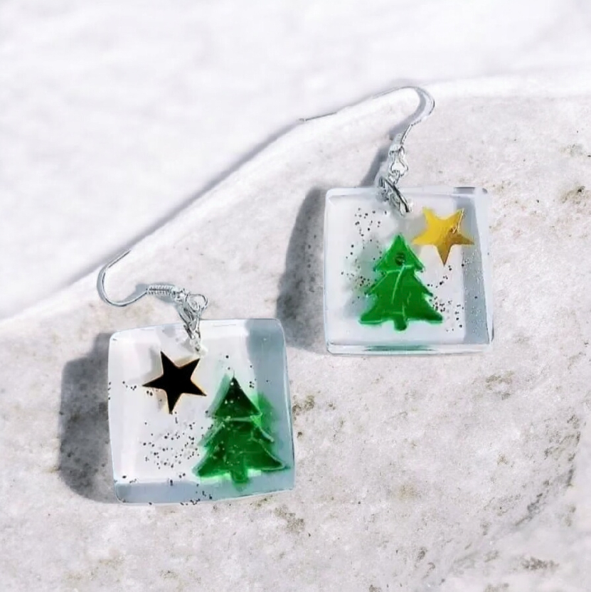 Χειροποίητα σκουλαρίκια από υγρό γυαλί - Image 5