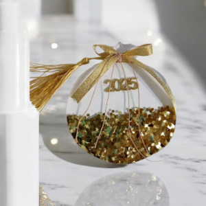 Χειροποίητο γούρι ρόδι από υγρό γυαλί