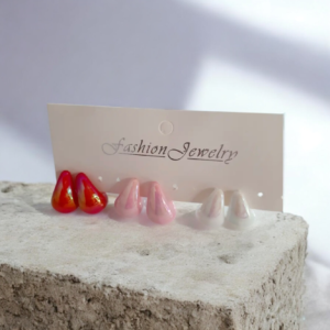 Κεραμικά σκουλαρίκια σε σχήμα δάκρυ, κόκκινο, πράσινο, άσπρο, ροζ