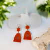 Σκουλαρίκια από υγρό γυαλί πορτοκαλί