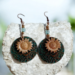 Σκουλαρίκια μεταλλικά κρεμαστά μπόχο