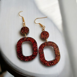 Χειροποίητα κρεμαστά σκουλαρίκια από υγρό γυαλί