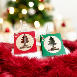 Alternative view of Γούρια ξύλινα ανθοδοχείο πράσινο κόκκινο μπλε και σαμπανιζέ