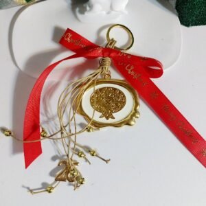 Alternative view of Γούρι μεταλικό ρόδι ασημί και χρυσό