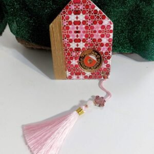 Alternative view of Γούρια Κεραμικά σπιτάκι με πλεξιγκλάς και ευχές σε μπλε και ροζ