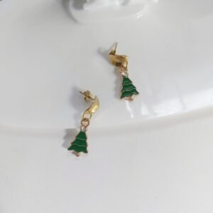 Alternative view of Σκουλαρίκια Κρεμαστά Χριστουγεννιάτικα, Έλατο