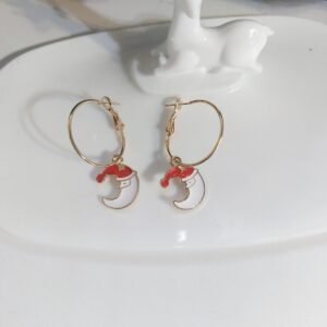 Alternative view of Σκουλαρίκια Κρεμαστά Χριστουγεννιάτικα με κρίκους, Φεγγαράκια