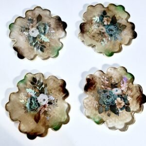 Alternative view of Σουβέρ με Δίσκο λουλούδι από υγρό γυαλί (Μεμονώμενα ή όλο το σετ)