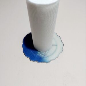 Alternative view of Χειροποίητη βάση για το χαρτί κουζίνας από υγρό γυαλί σε μπλε, λευκό και ασημί. Κατόπιν παραγγελίας στο χρώμα που επιθυμείς