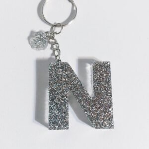 Alternative view of Χειροποίητο μπρελόκ από υγρό γυαλί, μονόγραμμα (Δική σας επιλογή χρώματος και γράμματος στα σχόλια παραγγελίας)