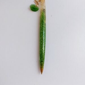 Χειροποίητο στυλό από υγρό γυαλί πράσινο