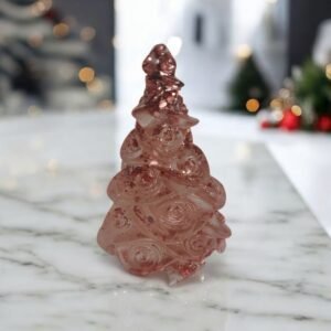 Χειροποίητο χριστουγεννιάτικο δεντράκι από υγρό γυαλί με ενσωματωμένα φωτάκια