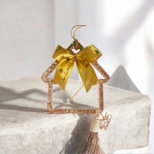 Χειροποίητο γούρι στολίδι σπιτάκι από υγρό γυαλί