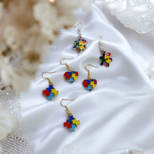 Χειροποίητα σκουλαρικια παζλ για την ευαισθητοποιηση του Αυτισμού