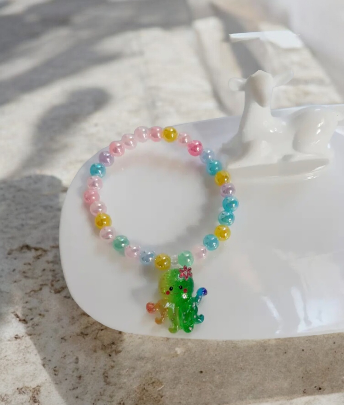 Χειροποίητο παιδικό βραχιόλι με χάντρες πολύχρωμο χταπόδι
