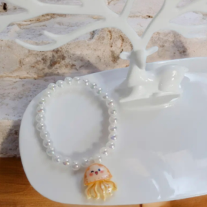 Χειροποίητο παιδικό βραχιόλι λευκό μέδουσα