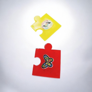 Alternative view of Χειροποίητα σουβέρ από υγρό γυαλί, παζλ με θέμα την ευαισθητοποίηση του αυτισμού (Μεμονωμένα ή όλο το σετ)