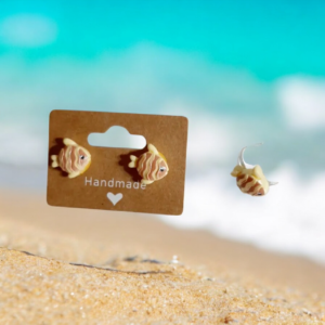 Alternative view of Σετ παιδικό σκουλαρίκια και δαχτυλίδι ψαράκι