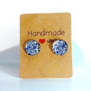 Καρφωτά σκουλαρίκια από υγρό γυαλί