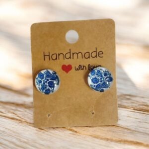 Καρφωτά σκουλαρίκια από υγρό γυαλί