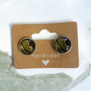 Καρφωτά σκουλαρίκια από υγρό γυαλί