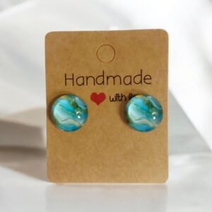 Καρφωτά σκουλαρίκια από υγρό γυαλί