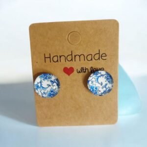 Καρφωτά σκουλαρίκια από υγρό γυαλί