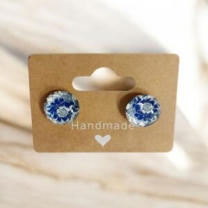 Καρφωτά σκουλαρίκια από υγρό γυαλί