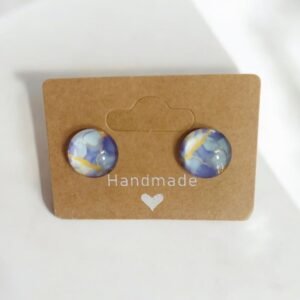 Καρφωτά σκουλαρίκια από υγρό γυαλί