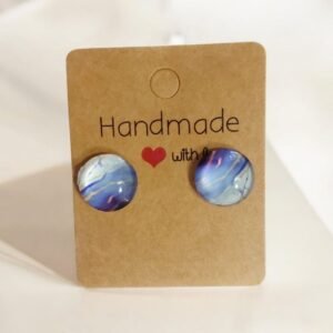 Καρφωτά σκουλαρίκια από υγρό γυαλί