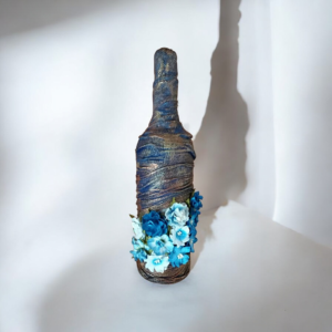 Alternative view of Μπουκάλι με σκλήρυνση υφάσματος μπλε και λουλούδια