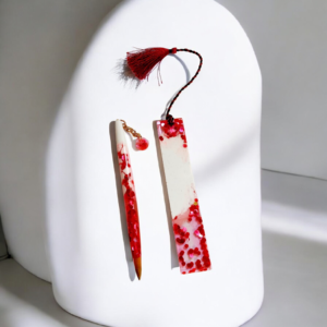 Σετ στυλό και σελιδοδείκτης από υγρό γυαλί