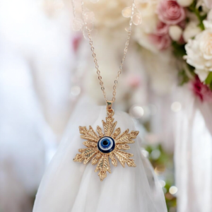 Alternative view of Κολιέ από ανοξείδωτο ατσάλι αστέρι χρυσό με μάτι