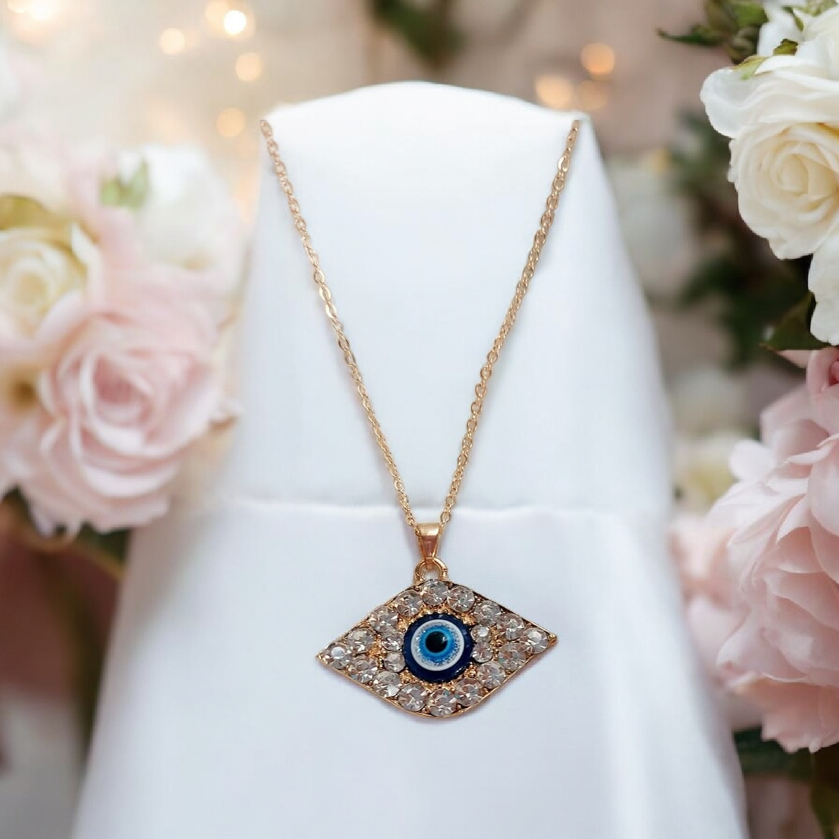 Κολιέ από ανοξείδωτο ατσάλι χρυσό μάτι