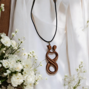 Alternative view of Χειροποίητο κολιέ από υγρό γυαλί ζευγάρι