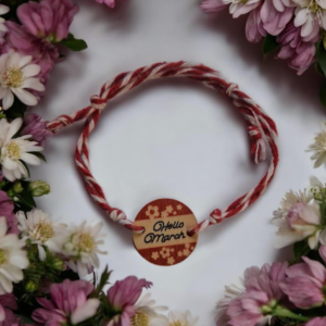 Alternative view of Χειροποίητο μαρτάκι στρογγυλό ξύλινο Hello March