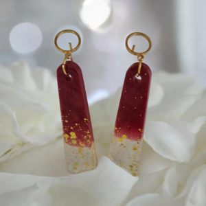 Alternative view of Χειροποίητα κρεμαστά σκουλαρίκια από υγρό γυαλί.