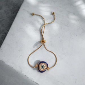 Βραχιόλι ματάκι μπλε με μπρασελέ από ανοξείδωτο ατσάλι