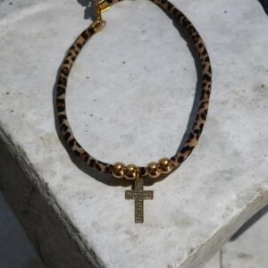 Κολιέ με κορδόνι animal print - Image 4