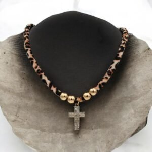 Κολιέ με κορδόνι animal print - Image 3